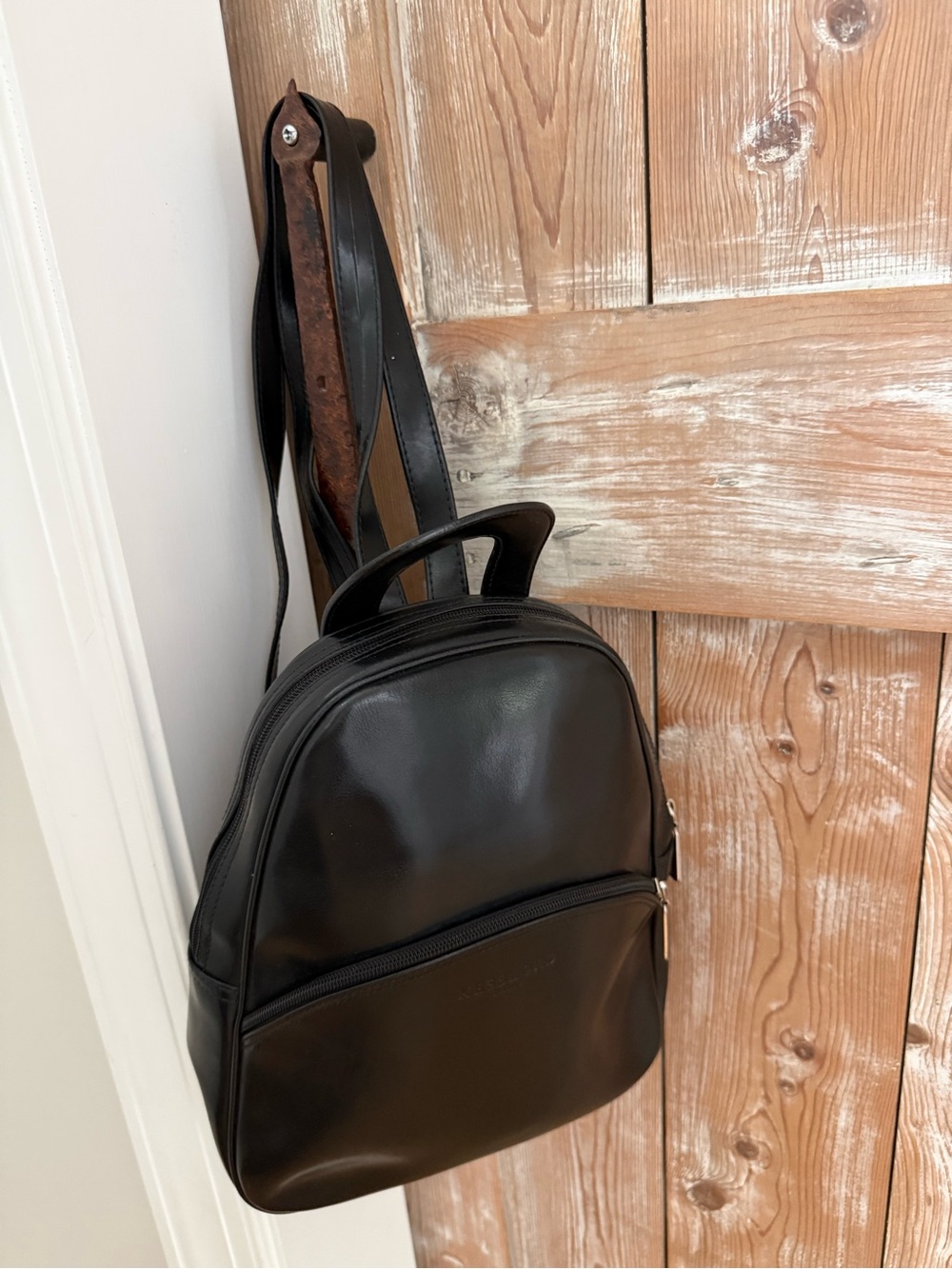 Kesslord Paris Vintage Black Leather Women’s Backpack